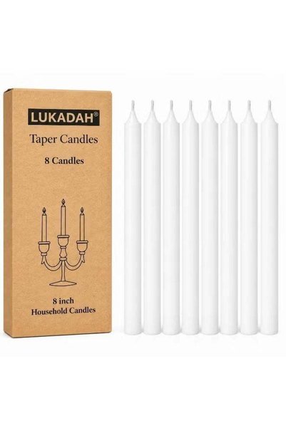 Generic Lukadah Premium Quality Unscented Taper Candles, Long Burning Hours, ...