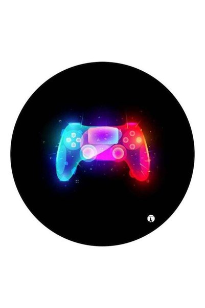 Generic Printed Wooden Fridge Magnet Black/Pink/Blue 5.5cm