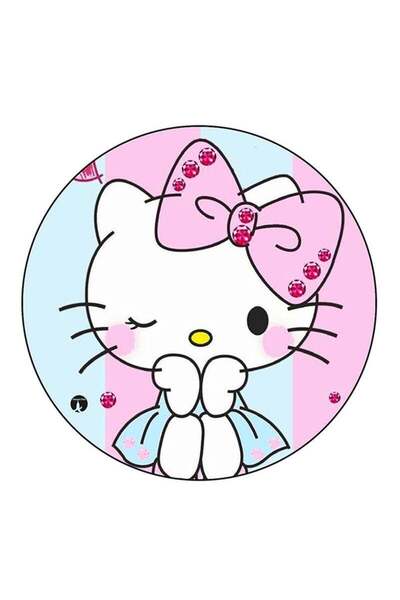 Generic Hello Kitty Printed Fridge Magnet Round Multicolour