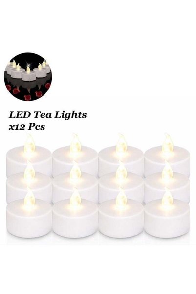 Generic 12-Pack Battery Operated LED Tea Lights – Flameless Flickering Candle...