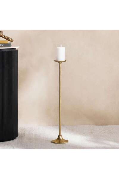 Generic Arcana Metal Pillar Candle Holder 15x15x72.5cm - Gold - 112JEC9900054