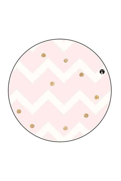 Generic Lines Printed Fridge Magnet Pink/White/gold 5.5 x 5.5cm