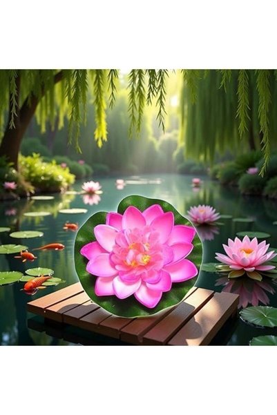 Generic 3PCS ASimulation Lotus fake flower pool fish tank with ancient fish c...