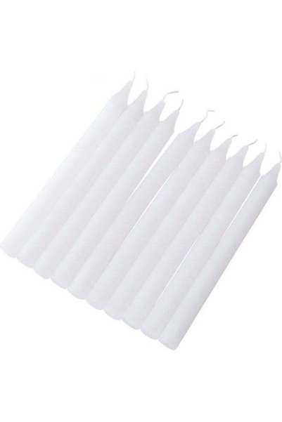 Generic 10 Pack White Taper Candles Dripless, Smokeless & Unscented - 8 Hours...
