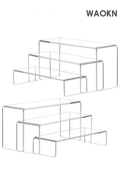 Generic Large and small mixed six piece transparent acrylic display rack with...