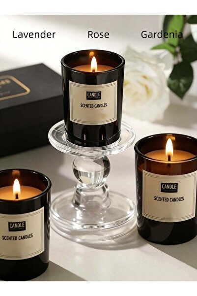 Generic 3 Pack Scented Candle Crystal,Floral Scent Candles,Three Different Sc...