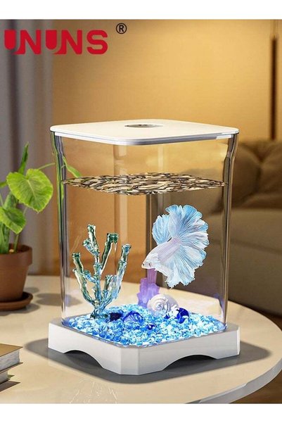 Generic Small Desktop Ornaments,Fish Aquariums with Filter and Light,for Men,...