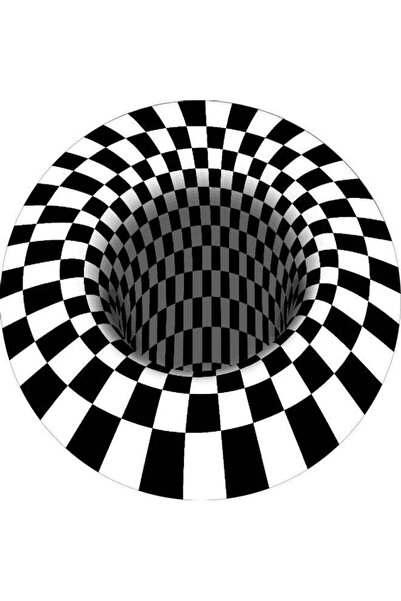 Generic 3D Space Round Carpet Optical Illusions Non Slip Area Rug Anti-Slip F...