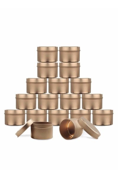 Generic 12 Pack 4 oz Rose Gold Metal Candle Tins for Crafts Storage and Party...