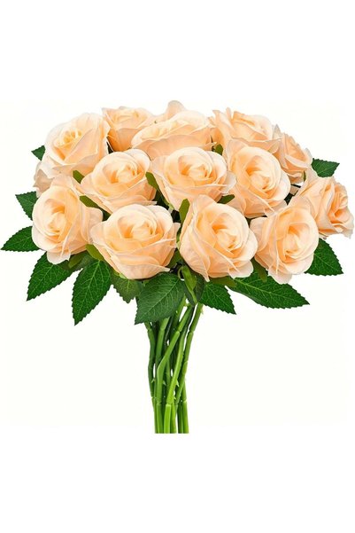 Generic 8PCS Artificial Flowers, Fake Flowers, Champagne Artificial Roses, Fa...