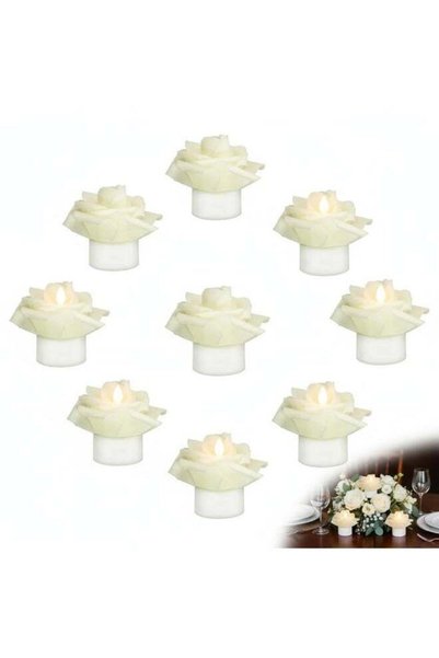 Generic LED Flameless Candles with Artificial Flowers, 12Pack Operated Tea Li...