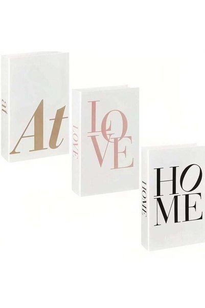 Generic THEWHITE SHOP 3 PCS Faux Books, Fashion Design Book Set, Display Book...