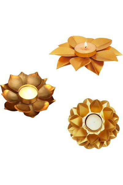 Generic Lotus Flower Decorative Tealight Holder Handcrafted - Perfect for Diw...