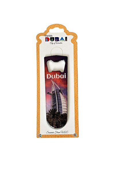 Generic Premium Steel Dubai Skyline Fridge Magnet with bottle opener