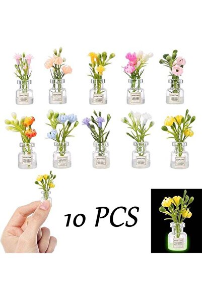 Generic 10 Pcs Miniature Dollhouse Plant Flowers, Tiny Small Glow in The Dark...