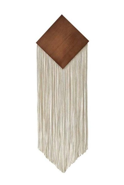 Generic Wall Hanging Boho Home Decor, White Yarn Tassel Wall Art with Modern ...