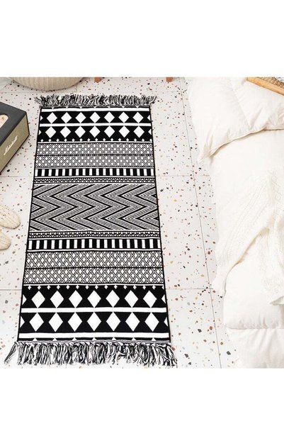 Generic Tassel Woven Rug Carpet,Boho Geometric Pattern Rug,For Home Hallway L...