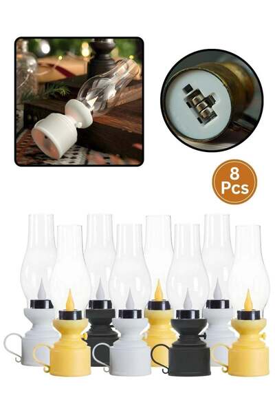Generic Decorative LED Candle Lantern Set of 8 with Glass Shade – Battery Ope...