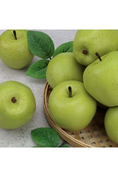 Generic LATIFA 6pcs Artificial Green Apple Decoration Fake Realistic Fruit fo...