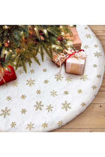 Generic 48 inch Christmas Tree Skirt Faux Fur Xmas Tree Skirt Christmas Decor...