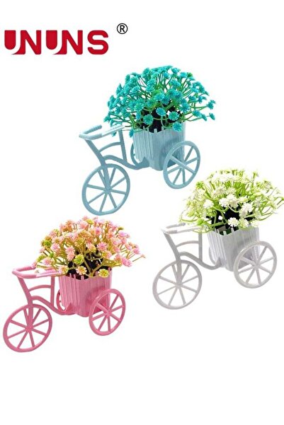 Generic Fake Plants Potted,3pcs Bicycle with Simulated Flowers Set,Babys Brea...
