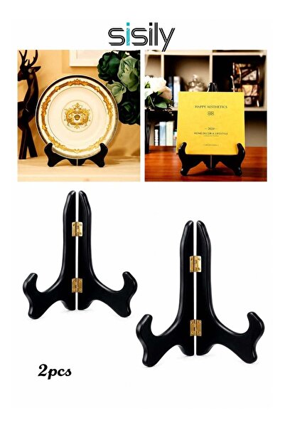 Generic 2 Packs Wooden Display Stand Plate Stands for Display Decorative Pict...