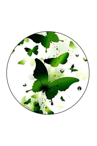 Generic Butterfly Printed Fridge Magnet Green/White/Black 5.5 x 5.5cm