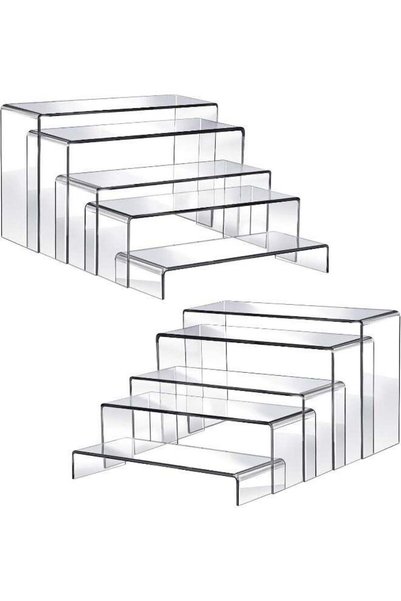 Generic 10pcs 2 Set Acrylic Risers for Display Clear Perfume Organizer Stands...