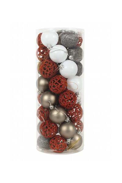 Generic Christmas Balls, Plastic – 5 cm, Assorted Colours, Set of 40