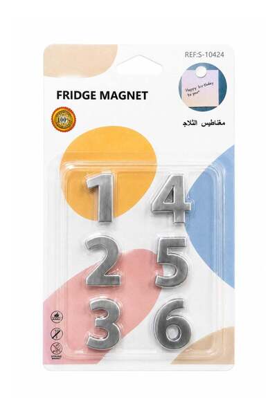 Generic 6 Pcs Number Fridge Magnets 1-6, Shiny Aluminum Cover Magnetic Number...