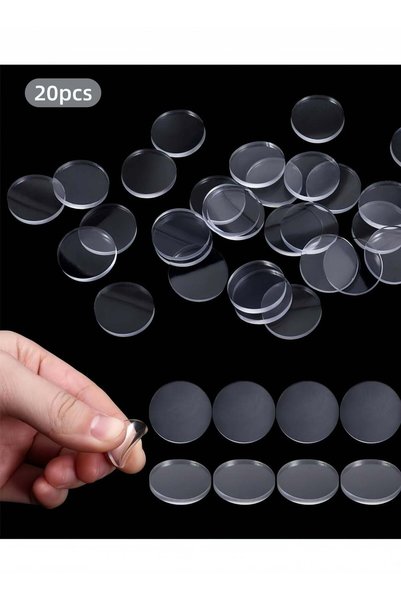 Generic 20 Pcs Glass Table Top Anti Slip Pads Clear Rubber Bumpers for Glasse...