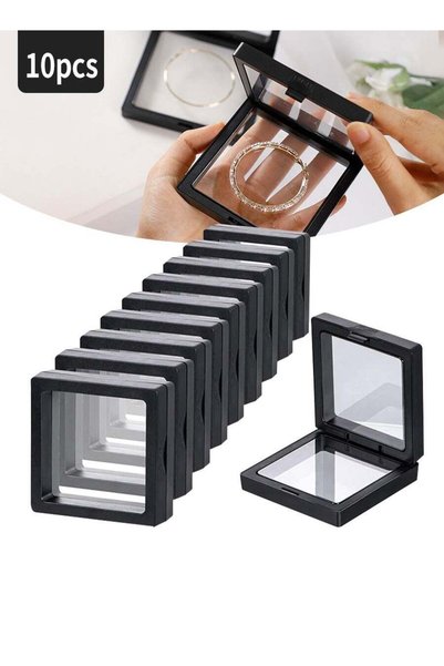 Generic 10 PCS Jewelry Box Storage Holder Plastic With Portable Travel Clear ...