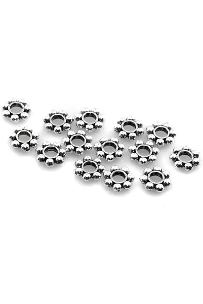 Beading Station BSI - Antique Silver Daisy Spacer Metal Beads ~ Jewelry-makin...