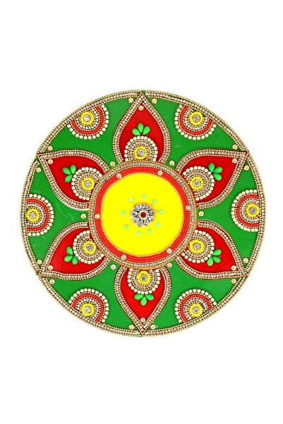 Generic Madhoor Handcrafted Green Decorative Rangoli Floor Sticker for Diwali...