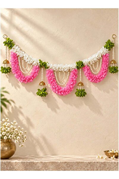 Generic Madhoor Pearl Floral Decorative Toran Door Hanging Pink White Green f...