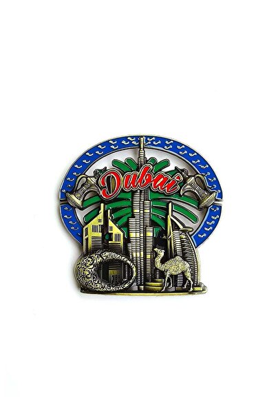 Generic UAE Dubai Souvenir Magnet – Premium Metal Fridge Magnet , Palm Green ...