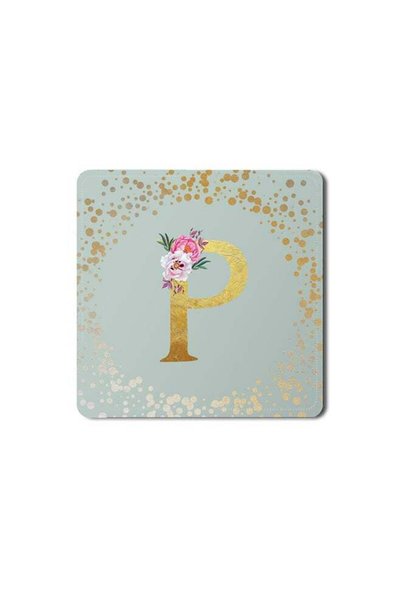 Generic 2 Pack Designer Leather Coasters Mat for Beverage Drinks- Custom Mono...
