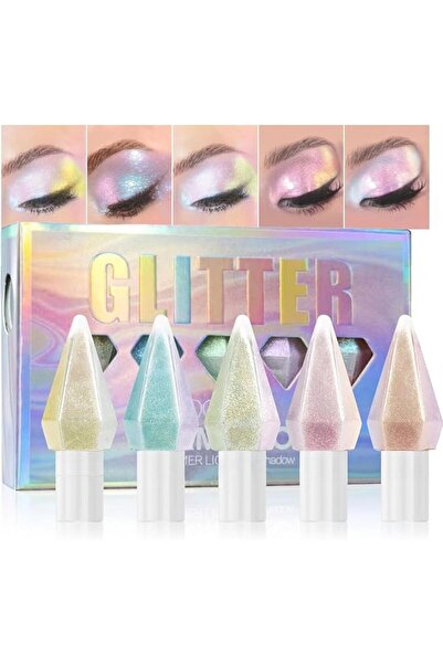HaveLovely 5 Pcs 2-in-1 Liquid Glitter Eyeshadow & Eyeliner Set, Diamond Cut