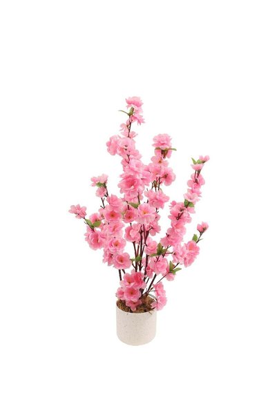 Generic Artificial Cherry Blossom Arrangement, Peach Flowers 60cm with Branch...