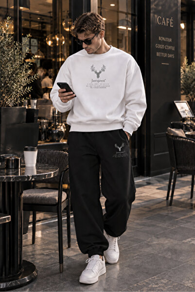 JAWÜ FASHION Σετ Premium από βαμβακερό ύφασμα με στάμπα ελαφιού, υπερμεγέθη, ...