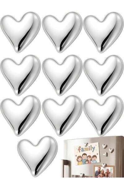 Generic 10‑Pcs Heart‑Shaped Fridge Magnets for Refrigerator Locker Whiteboard...