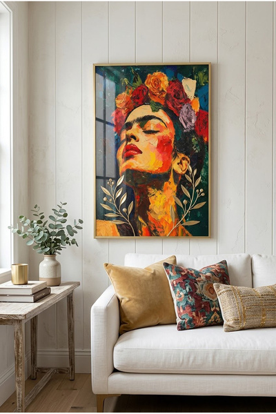 Linacci Living Room Hall Wall Painting Single Portrait Real Glass Gold Framed...