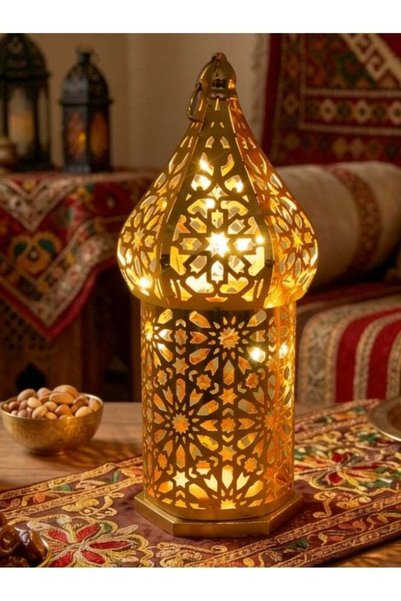 Generic Moroccan Style Vintage Lantern Metal Table Lamp, Temple Tower Morocca...