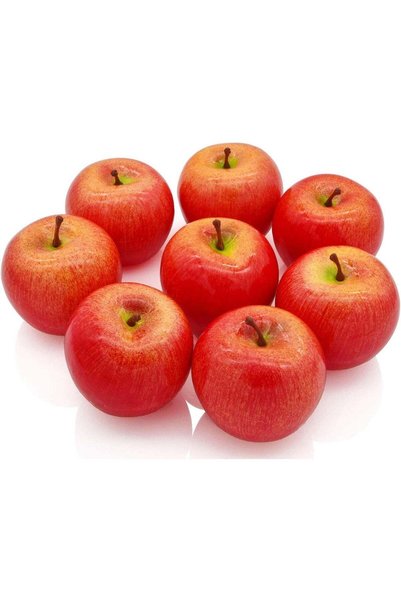 Generic LATIFA 8-Piece Artificial Red Apple Set, Lifelike Fake Fruit for Home...