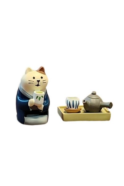 Generic Mini Resin Figurine Matcha Cat 1 set - Artistic Animal Car Ornament, ...