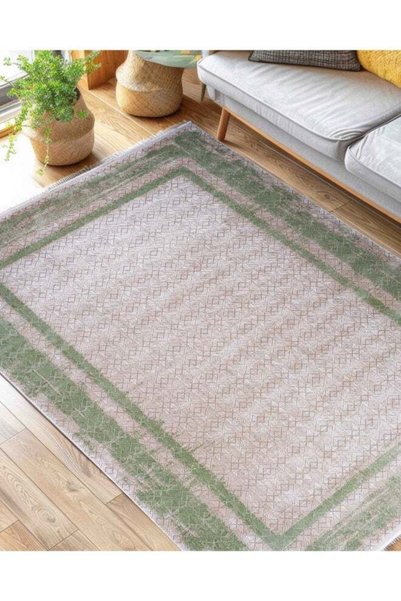 Generic Carpet Woven Rug in Soft Texture | Classic Damask Washed Design - Gre...