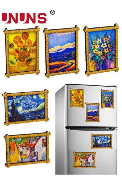 Generic Fridge Magnets,5pcs Creative Refrigerator Magnets,Famous Paintings Wo...