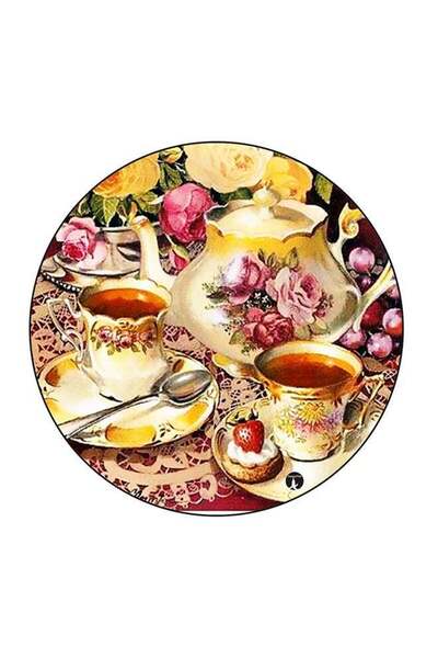 Generic Cup And Plate Printed Fridge Magnet Multicolour