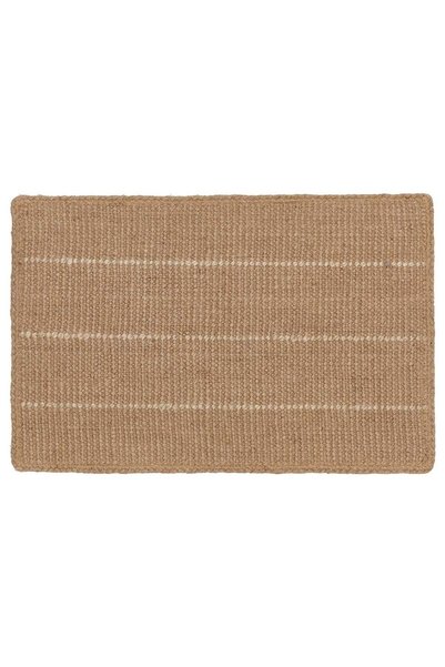 Generic Jute Door Mat, Natural, Striped with Braided Border, 40×60 cm