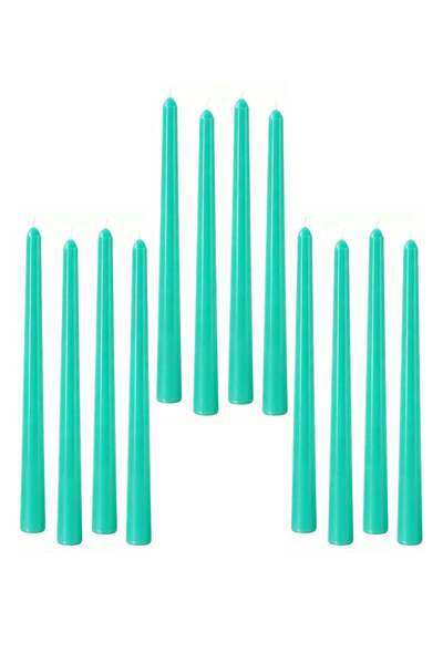 Generic 12 Pcs Green Taper Candles - 10 Inch 25cm 0.87 Inch 2.2cm Diameter Un...
